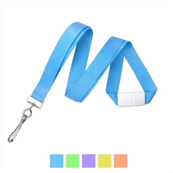 5/8" Neon Flat Polyester Lanyard with Breakaway - 5/8" Neon Flat Polyester Lanyard with Breakaway - Image 1 of 4