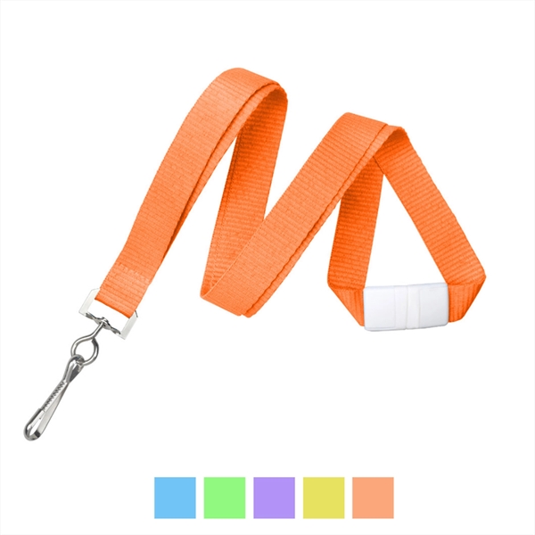 5/8" Neon Flat Polyester Lanyard with Breakaway - 5/8" Neon Flat Polyester Lanyard with Breakaway - Image 4 of 4