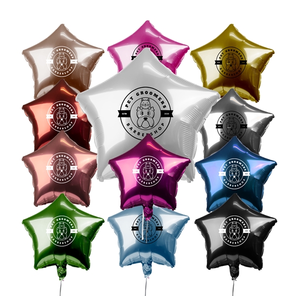 18" Star-Shaped Mylar Balloon 1 Color 1 Side - 18" Star-Shaped Mylar Balloon 1 Color 1 Side - Image 0 of 13