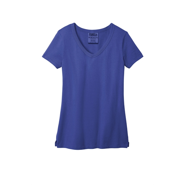 Port & Company Women's Beach Wash Garment-Dyed V-Neck Tee - Port & Company Women's Beach Wash Garment-Dyed V-Neck Tee - Image 3 of 44