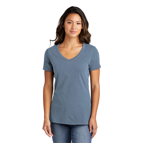 Port & Company Women's Beach Wash Garment-Dyed V-Neck Tee - Port & Company Women's Beach Wash Garment-Dyed V-Neck Tee - Image 9 of 44