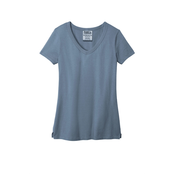 Port & Company Women's Beach Wash Garment-Dyed V-Neck Tee - Port & Company Women's Beach Wash Garment-Dyed V-Neck Tee - Image 12 of 44