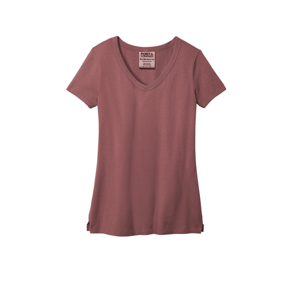 Port & Company Women's Beach Wash Garment-Dyed V-Neck Tee - Port & Company Women's Beach Wash Garment-Dyed V-Neck Tee - Image 22 of 44