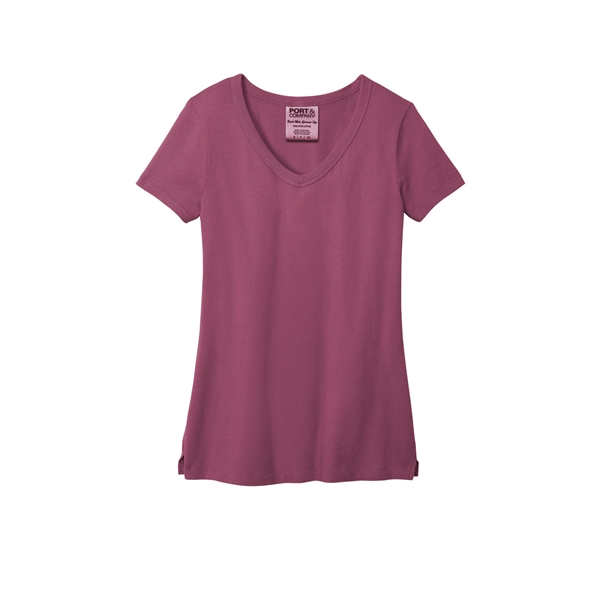 Port & Company Women's Beach Wash Garment-Dyed V-Neck Tee - Port & Company Women's Beach Wash Garment-Dyed V-Neck Tee - Image 37 of 44