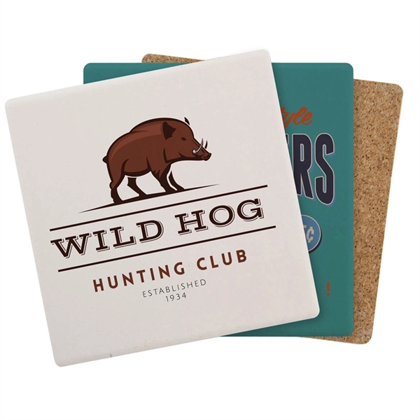 Custom Imprinted Square Cork Coasters - Custom Imprinted Square Cork Coasters - Image 2 of 5