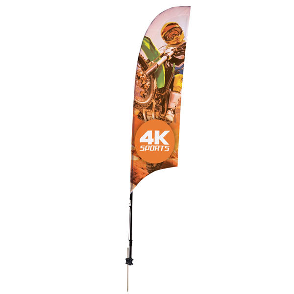 7' Streamline Razor Sail Sign, 1-Sided, Ground Spike - 7' Streamline Razor Sail Sign, 1-Sided, Ground Spike - Image 0 of 4