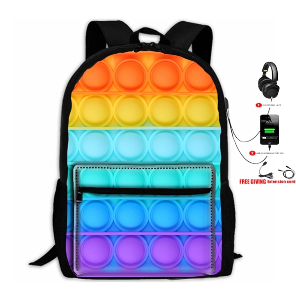 3D Print Push Bubble Fidget Sensory Toy School Bag - 3D Print Push Bubble Fidget Sensory Toy School Bag - Image 0 of 8