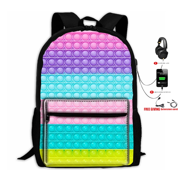 3D Print Push Bubble Fidget Sensory Toy School Bag - 3D Print Push Bubble Fidget Sensory Toy School Bag - Image 1 of 8