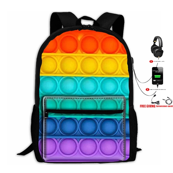 3D Print Push Bubble Fidget Sensory Toy School Bag - 3D Print Push Bubble Fidget Sensory Toy School Bag - Image 6 of 8