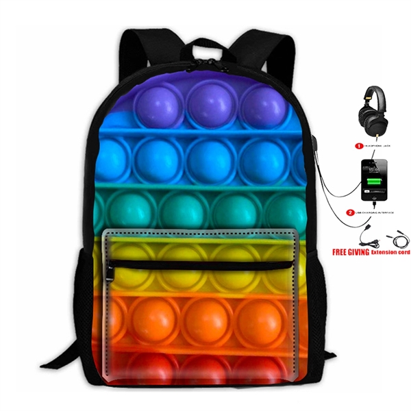 3D Print Push Bubble Fidget Sensory Toy School Bag - 3D Print Push Bubble Fidget Sensory Toy School Bag - Image 8 of 8