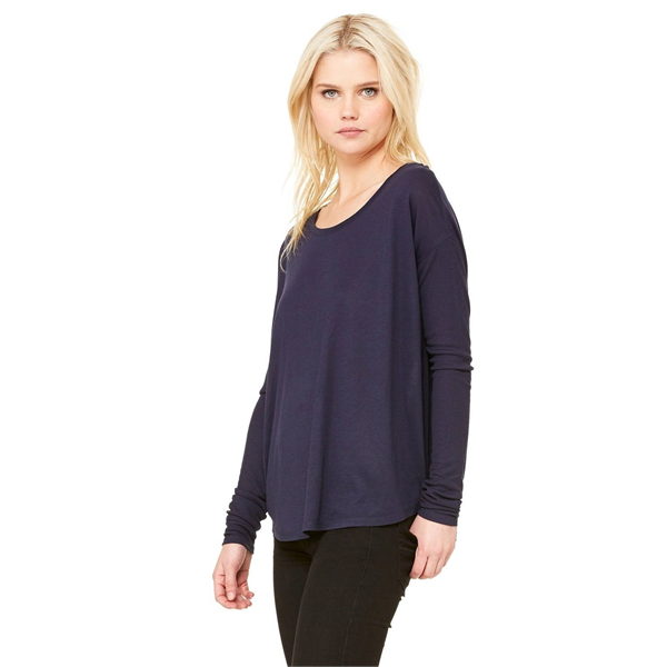 Bella + Canvas Ladies' Flowy Long-Sleeve T-Shirt with 2x1... - Bella + Canvas Ladies' Flowy Long-Sleeve T-Shirt with 2x1... - Image 0 of 7