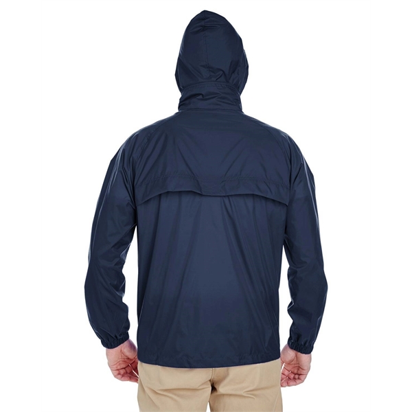 UltraClub Adult Full-Zip Hooded Pack-Away Jacket - UltraClub Adult Full-Zip Hooded Pack-Away Jacket - Image 4 of 13