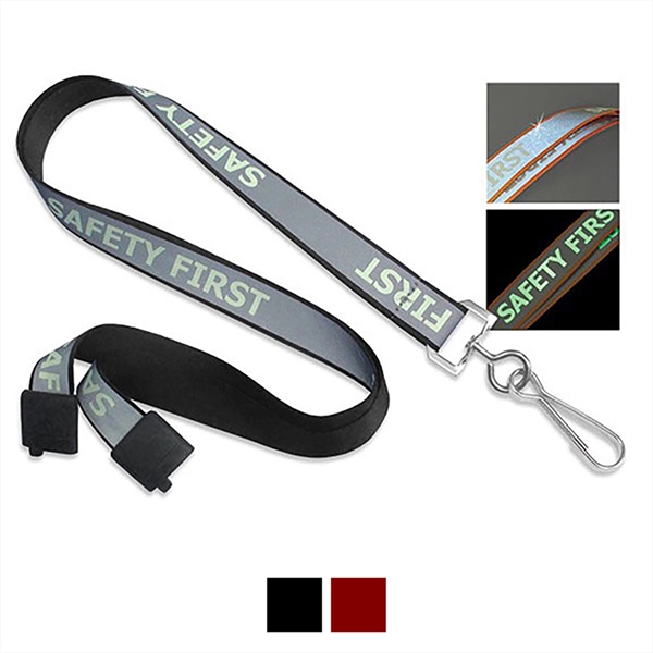 5/8" Polyester Lanyard Glow-in-the-Dark (J-Hook) - 5/8" Polyester Lanyard Glow-in-the-Dark (J-Hook) - Image 0 of 1