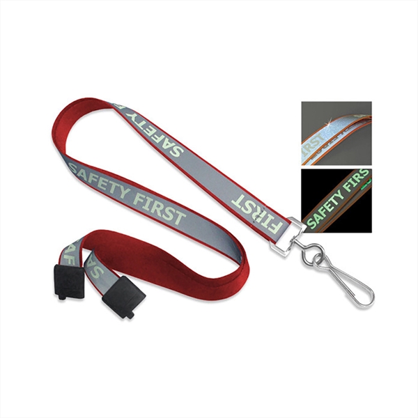 5/8" Polyester Lanyard Glow-in-the-Dark (J-Hook) - 5/8" Polyester Lanyard Glow-in-the-Dark (J-Hook) - Image 1 of 1
