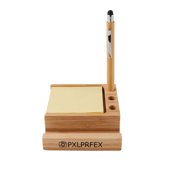 Bamboo Desk Organizer with Stylus Pen and Phone Holder - Bamboo Desk Organizer with Stylus Pen and Phone Holder - Image 1 of 2