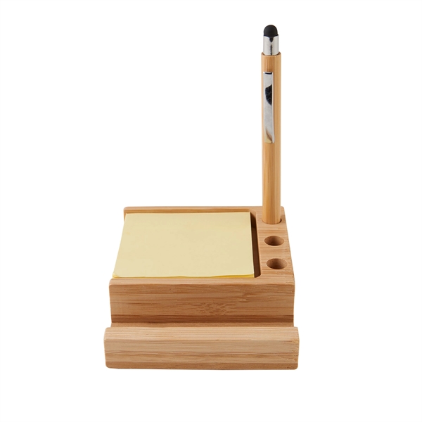 Bamboo Desk Organizer with Stylus Pen and Phone Holder - Bamboo Desk Organizer with Stylus Pen and Phone Holder - Image 2 of 2