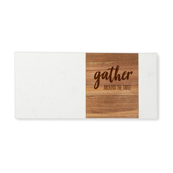 7" x 15" Rectangular Marble & Acacia Wood Board - 7" x 15" Rectangular Marble & Acacia Wood Board - Image 0 of 0
