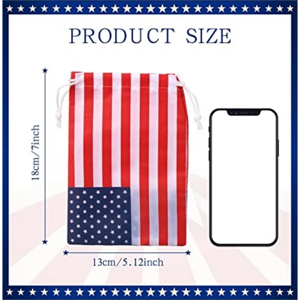 Us Flag Drawstring Gift Treat Bag - Us Flag Drawstring Gift Treat Bag - Image 3 of 4