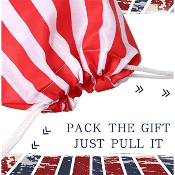Us Flag Drawstring Gift Treat Bag - Us Flag Drawstring Gift Treat Bag - Image 4 of 4