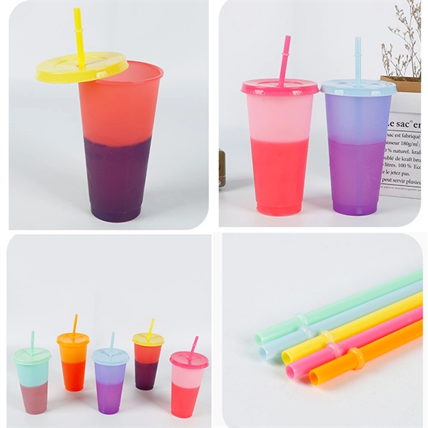 24Oz Colors Changing Reusable Tumbler With Straw Set - 24Oz Colors Changing Reusable Tumbler With Straw Set - Image 1 of 3