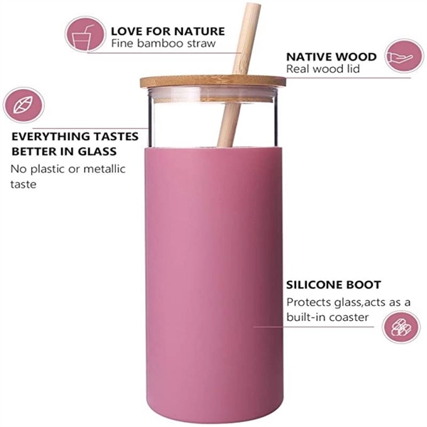 Glass Tumbler With Straw - Glass Tumbler With Straw - Image 2 of 6