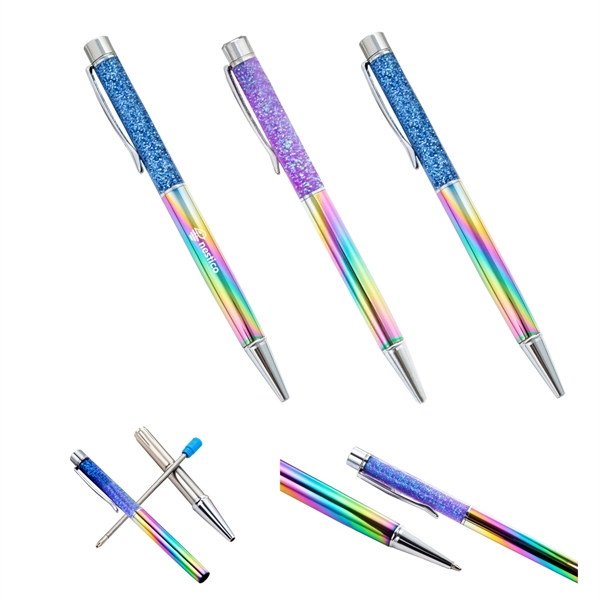 Rainbow Color Gradient Floating Glitter Pen - Rainbow Color Gradient Floating Glitter Pen - Image 0 of 3