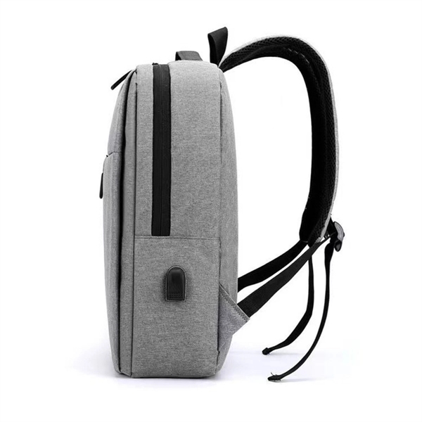 Nylon Waterproof Laptop Backpack With USB - Nylon Waterproof Laptop Backpack With USB - Image 4 of 11