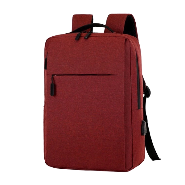 Nylon Waterproof Laptop Backpack With USB - Nylon Waterproof Laptop Backpack With USB - Image 8 of 11