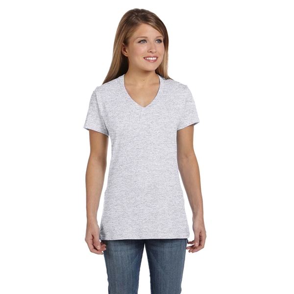 Hanes Ladies 4.5 oz.. 100% Ringspun Cotton V-Neck T-Shirt - Hanes Ladies 4.5 oz.. 100% Ringspun Cotton V-Neck T-Shirt - Image 9 of 10