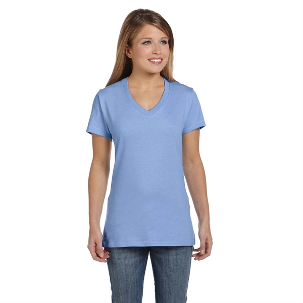 Hanes Ladies 4.5 oz.. 100% Ringspun Cotton V-Neck T-Shirt - Hanes Ladies 4.5 oz.. 100% Ringspun Cotton V-Neck T-Shirt - Image 5 of 10