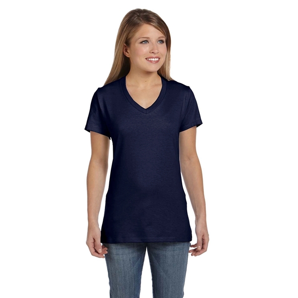 Hanes Ladies 4.5 oz.. 100% Ringspun Cotton V-Neck T-Shirt - Hanes Ladies 4.5 oz.. 100% Ringspun Cotton V-Neck T-Shirt - Image 7 of 10