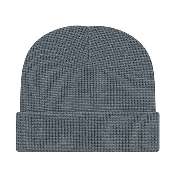 Waffle Knit Cap with Cuff - Waffle Knit Cap with Cuff - Image 7 of 8