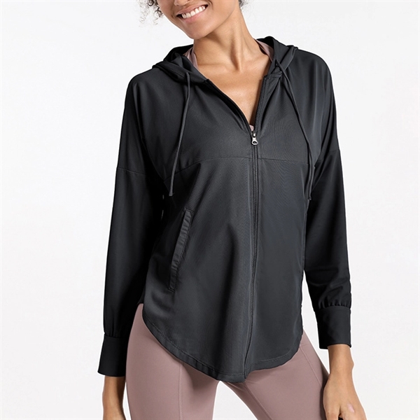 UPF50+ Full Zip Quick-Dry Cooling Sport Hoodie Jacket -Women - UPF50+ Full Zip Quick-Dry Cooling Sport Hoodie Jacket -Women - Image 12 of 15