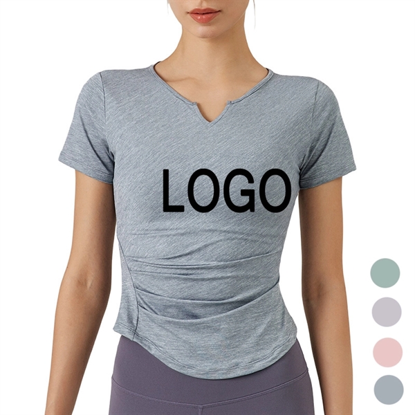 Sport Fitness Workout Quick Dry Yoga Running T-Shirt -Women - Sport Fitness Workout Quick Dry Yoga Running T-Shirt -Women - Image 0 of 9