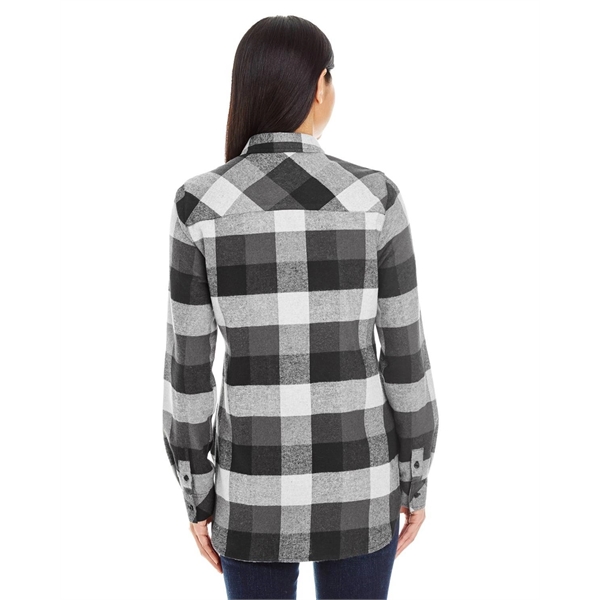 Burnside Ladies' Plaid Boyfriend Flannel Shirt - Burnside Ladies' Plaid Boyfriend Flannel Shirt - Image 4 of 51