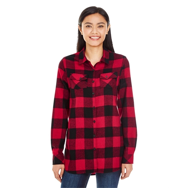 Burnside Ladies' Plaid Boyfriend Flannel Shirt - Burnside Ladies' Plaid Boyfriend Flannel Shirt - Image 6 of 51