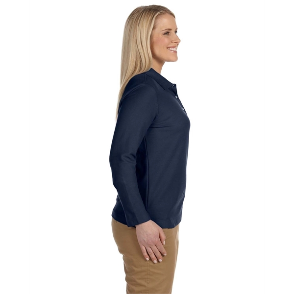 Devon & Jones Ladies' Pima Pique Long-Sleeve Polo - Devon & Jones Ladies' Pima Pique Long-Sleeve Polo - Image 20 of 54