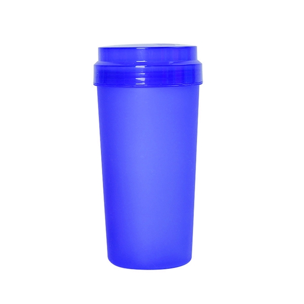 12oz Plastic Frosted Cups wth Lid - 12oz Plastic Frosted Cups wth Lid - Image 6 of 6