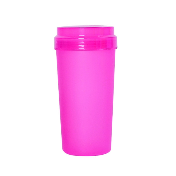 12oz Plastic Frosted Cups wth Lid - 12oz Plastic Frosted Cups wth Lid - Image 2 of 6