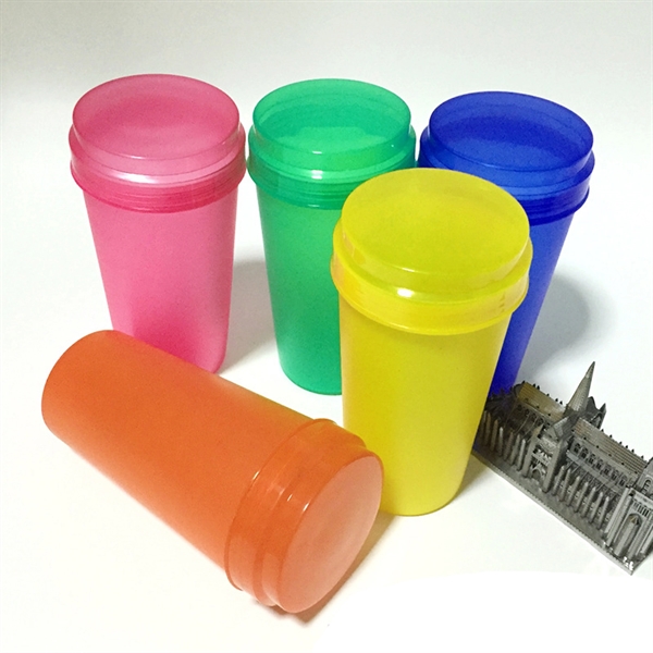 12oz Plastic Frosted Cups wth Lid - 12oz Plastic Frosted Cups wth Lid - Image 5 of 6