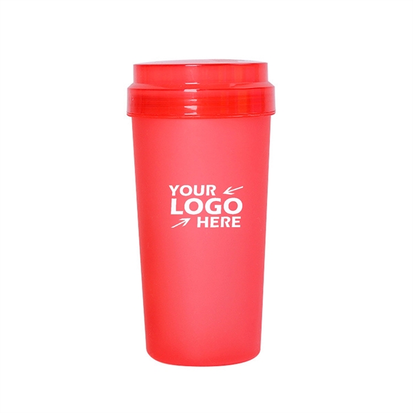 12oz Plastic Frosted Cups wth Lid - 12oz Plastic Frosted Cups wth Lid - Image 0 of 6