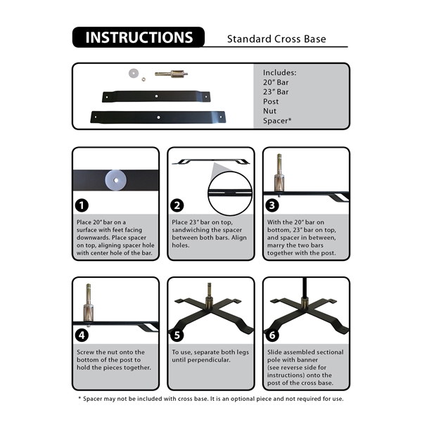 8' Portable Double Sided Half Drop Kit w/ Cross Base - 8' Portable Double Sided Half Drop Kit w/ Cross Base - Image 14 of 14