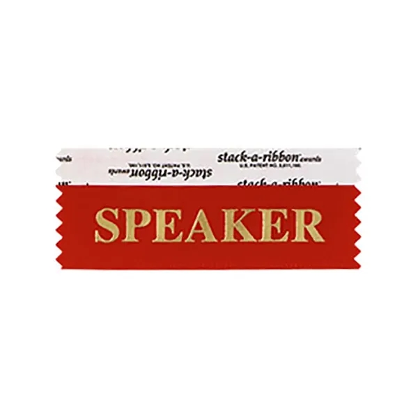 Red Speaker Award Ribbon - Red Speaker Award Ribbon - Image 0 of 1