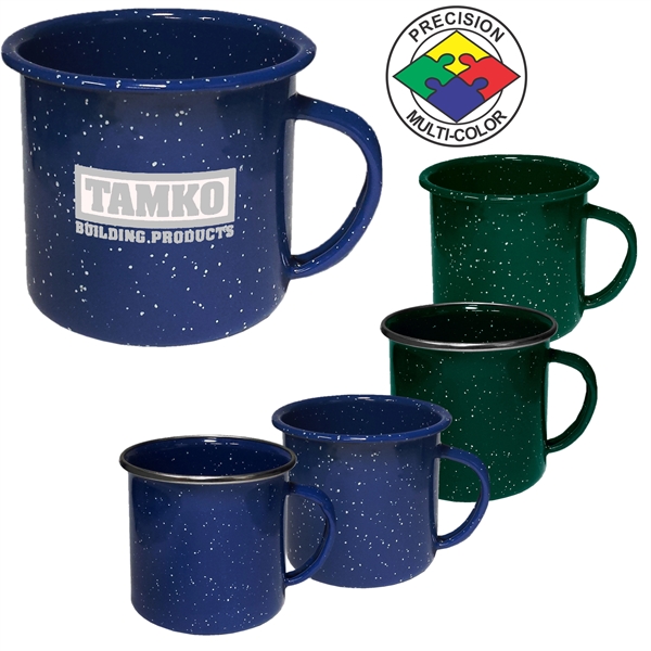 12oz Enameled Steeled Campfire Mug with Stainless Steel Rim - 12oz Enameled Steeled Campfire Mug with Stainless Steel Rim - Image 0 of 4