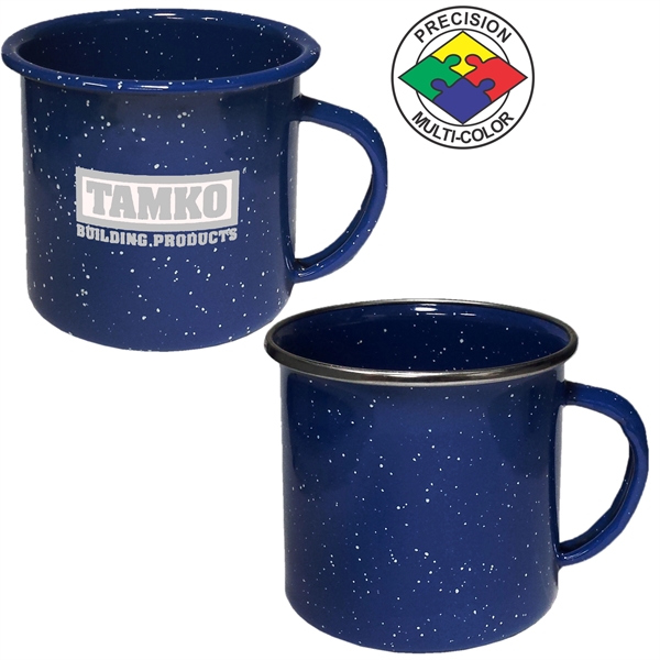 12oz Enameled Steeled Campfire Mug with Stainless Steel Rim - 12oz Enameled Steeled Campfire Mug with Stainless Steel Rim - Image 2 of 4