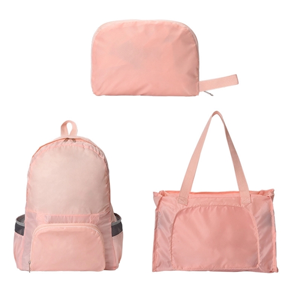 Polyester Three In One Folding Backpack - Polyester Three In One Folding Backpack - Image 1 of 5