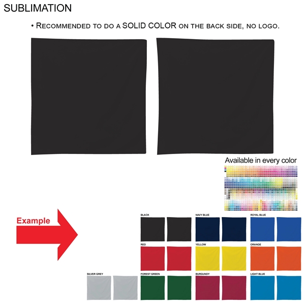 Colored Bandana, 22x22, Sublimated 2 sides