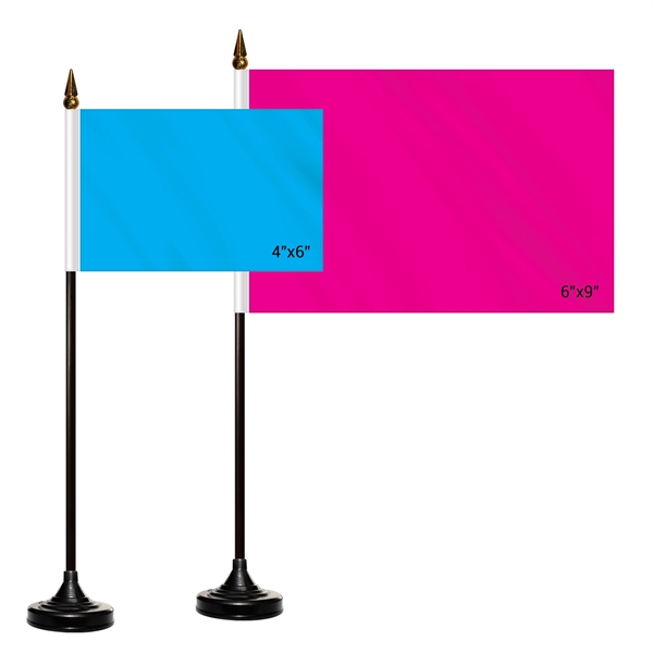 4" x 6" Single Reverse Stick Flag with Black Plastic Base - 4" x 6" Single Reverse Stick Flag with Black Plastic Base - Image 5 of 9