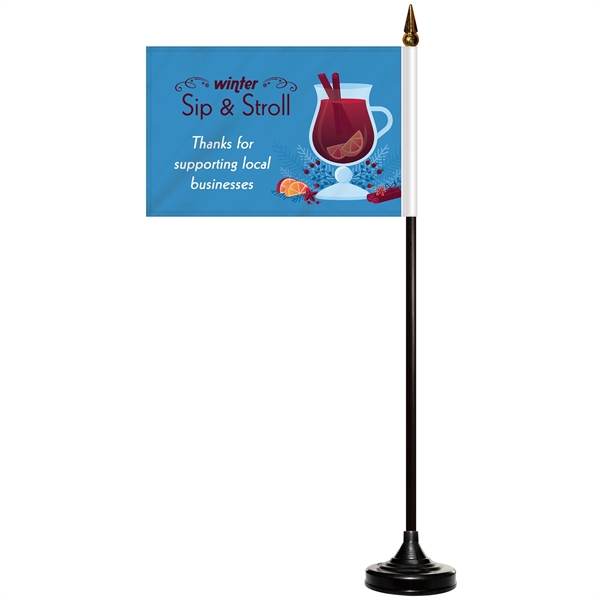 4" x 6" Double Sided Stick Flag with Black Plastic Base - 4" x 6" Double Sided Stick Flag with Black Plastic Base - Image 3 of 10