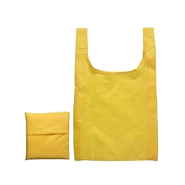 Reusable Foldable Vest Tote Bags with Pouch - Reusable Foldable Vest Tote Bags with Pouch - Image 3 of 6